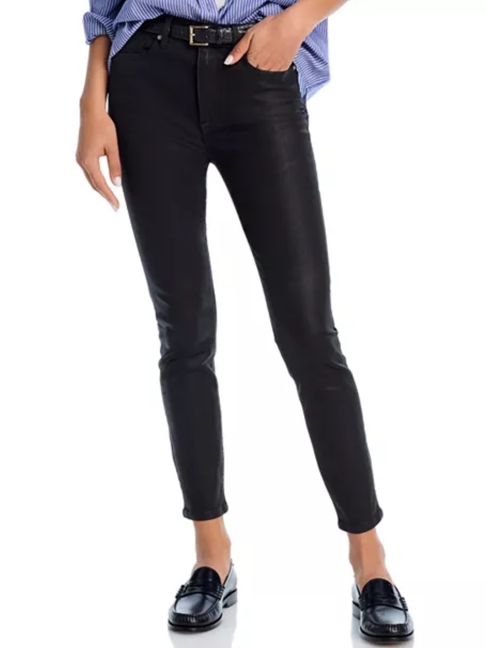 Frame Denim X Alix Earle The Alix High Rise Skinny Jeans In Black Coat